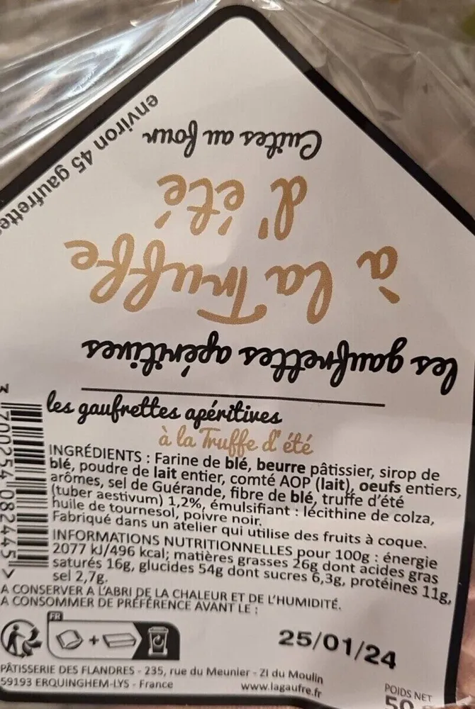 Gaufrettes apéritives a la truffe