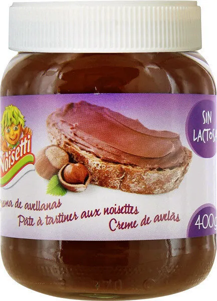 Crema de cacao con avellanas sin lactosa