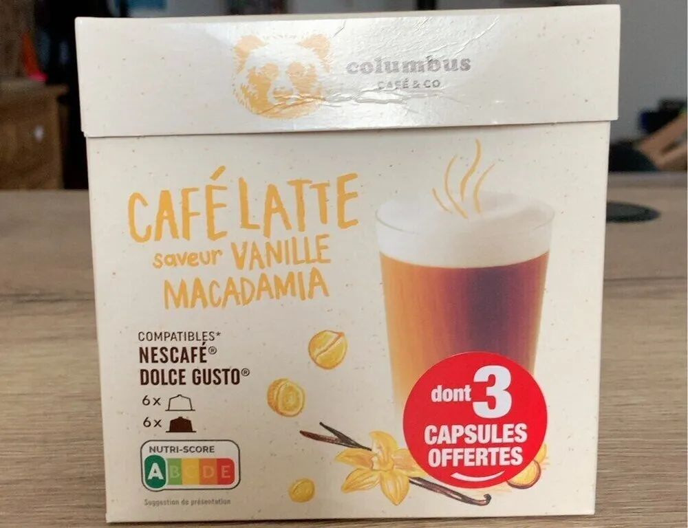 Café latte saveur vanille macadamia