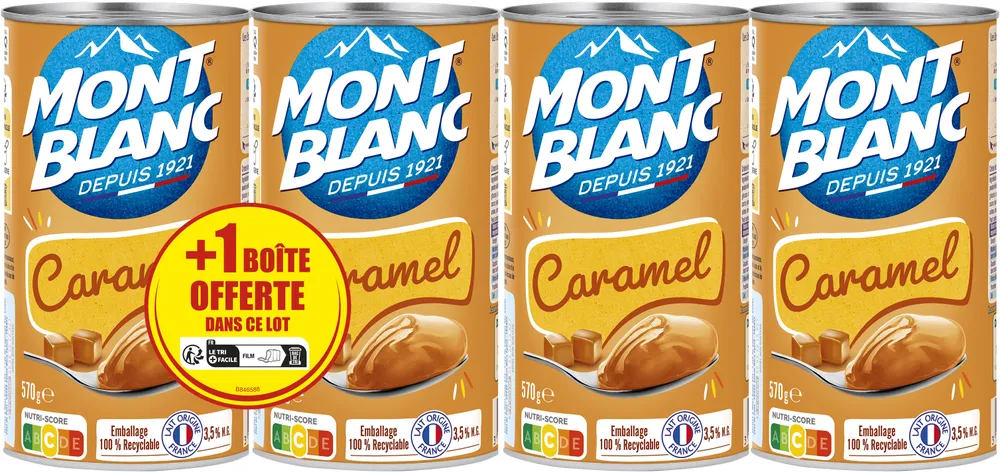 MONT BLANC Crème dessert Boîte Caramel 4x570g 3+1 Offerte