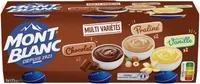 MONT BLANC Crème dessert Coupelles Chocolat, Sav Vanille, Praliné 6x125g