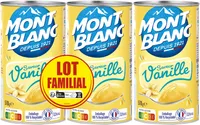 MONT BLANC Crème dessert Boîte Saveur Vanille 3x570g Lot Familial