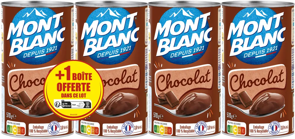 MONT BLANC Crème dessert Boîte Chocolat 4x570g 3+1 Offerte