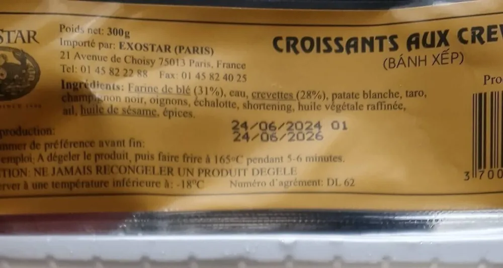 Croissants aux crevettes
