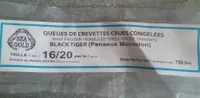 Queues de crevettes crues congelées