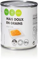 Maïs doux en grains sous vide