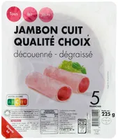 JAMBON CUIT QUALITE CHOIX découenné dégraissé 5 tranches