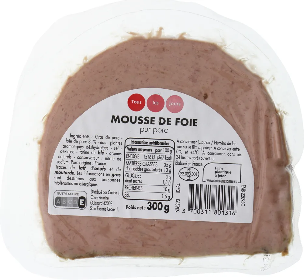 Mousse de foie pur porc