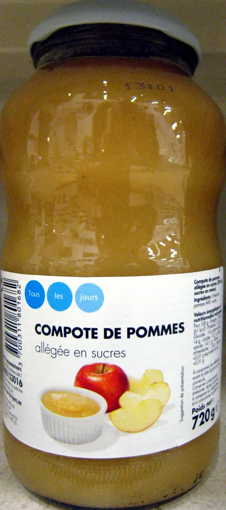 Compote de pommes allégée en sucre Tous les jours Casino
