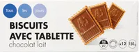 Biscuits avec tablette de chocolat au lait