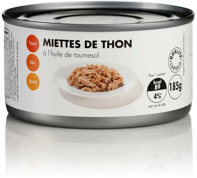 Miettes de thon à l'huile de tournesol
