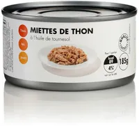 Miettes de thon à l'huile de tournesol
