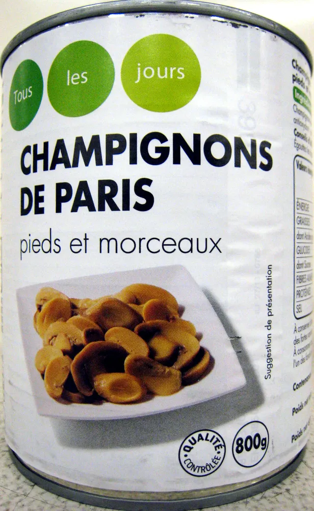 Champignons de Paris pieds et morceaux Tous les jours Casino