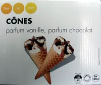 Cônes parfum vanille, parfum chocolat