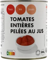 Tomates entieres pelées au jus