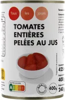 Tomates entieres pelées au jus