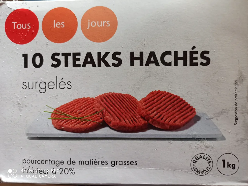10 steak haché surgelés