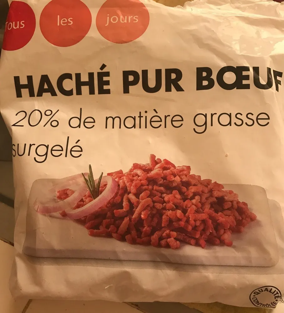 Haché pur bœuf 20% de matière grasse surgelé