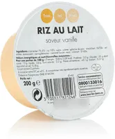 Riz au lait saveur vanille Au lait entier