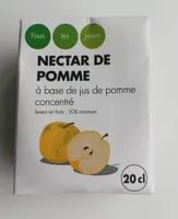 Nectar de Pomme à base de jus de pomme concentré - Teneur en fruits : 50% minimum