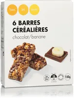 Barres céréalières aux pépites de chocolat et à la banane