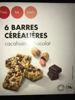 Barres céréalières aux pépites de chocolat et à la cacahuète