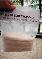 Filets de sole tropicale avec eau ajoutée surgelés sachet + rider