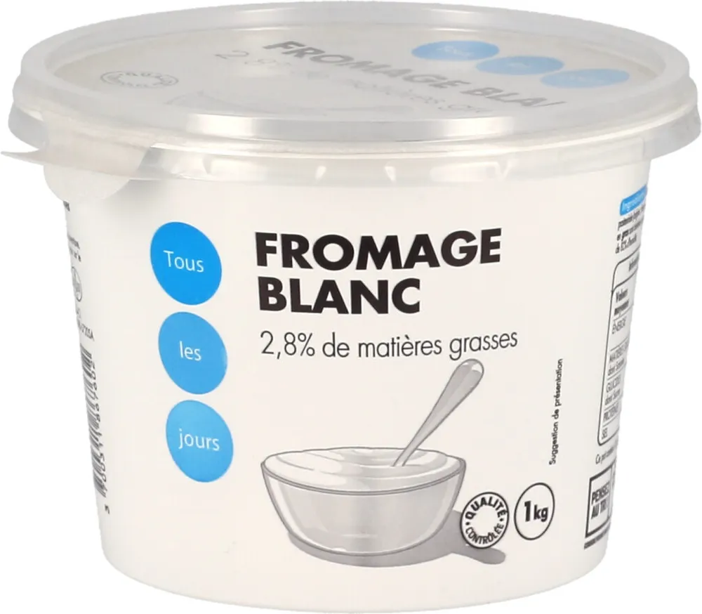 Fromage blanc à 2,8 % de matière grasse