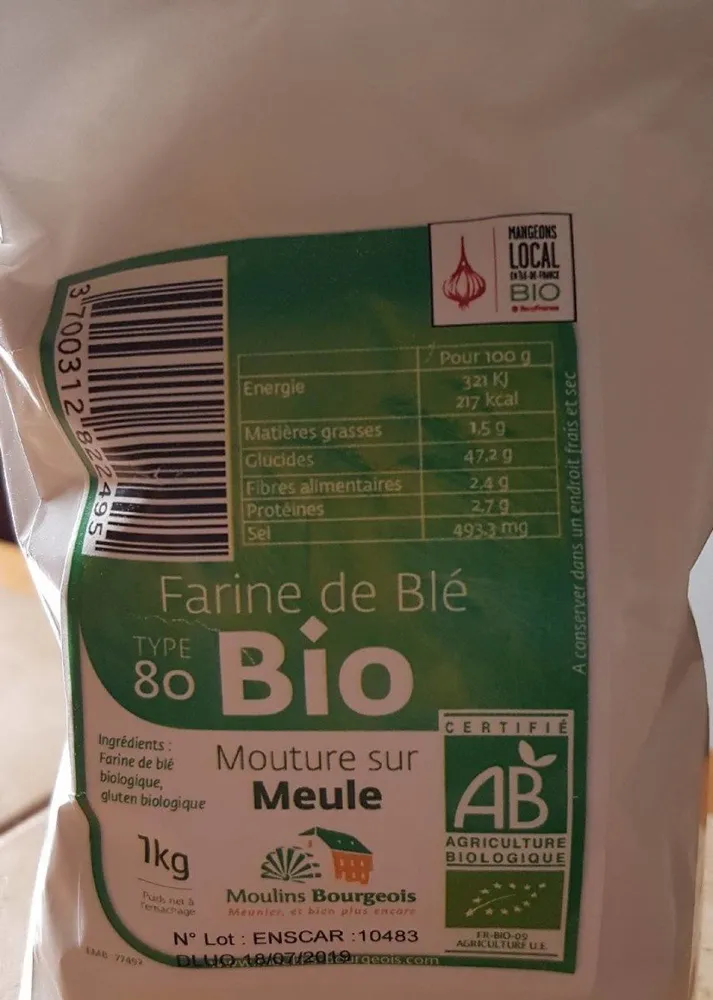 Farine de Blé Bio Type 80 1kg
