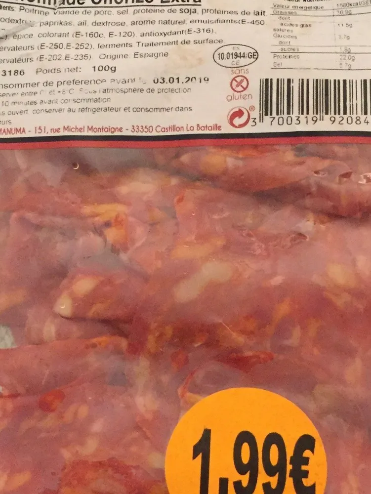 Chiffonnade Chorizo