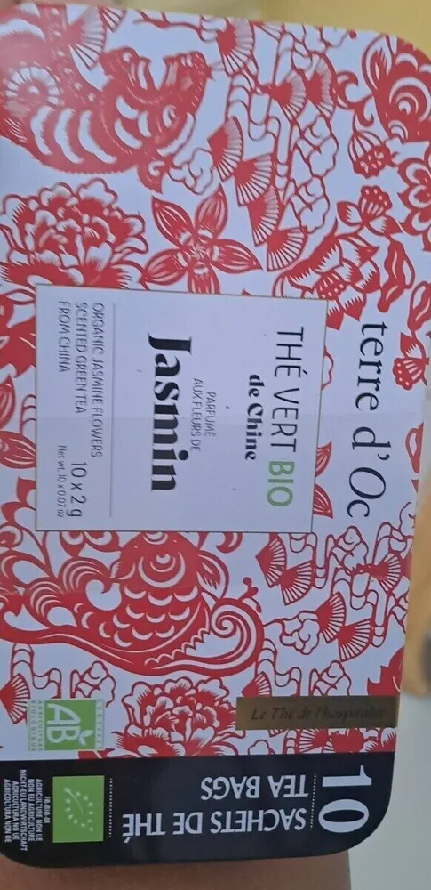thé vert bio de Chine jasmin