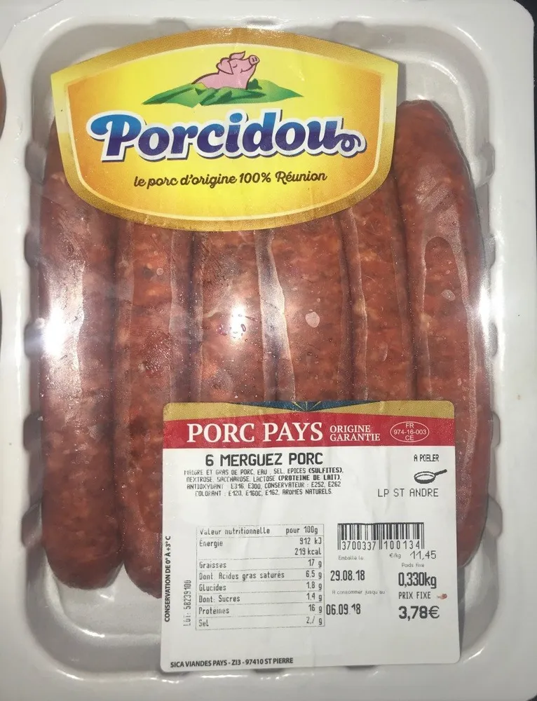 Merguez porc Porcidou