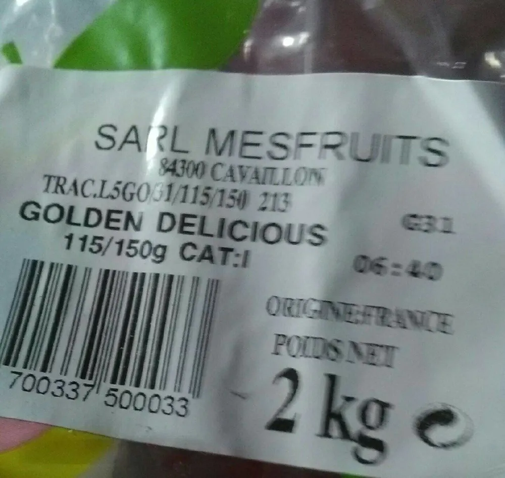 Pommes Golden Delicious
