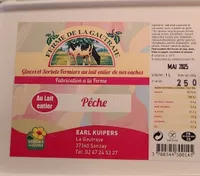 Glace au lait entier Pêche