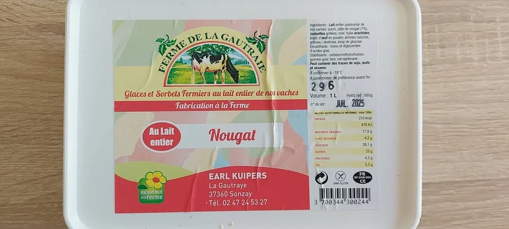 Glace Nougat de la Gauteraie