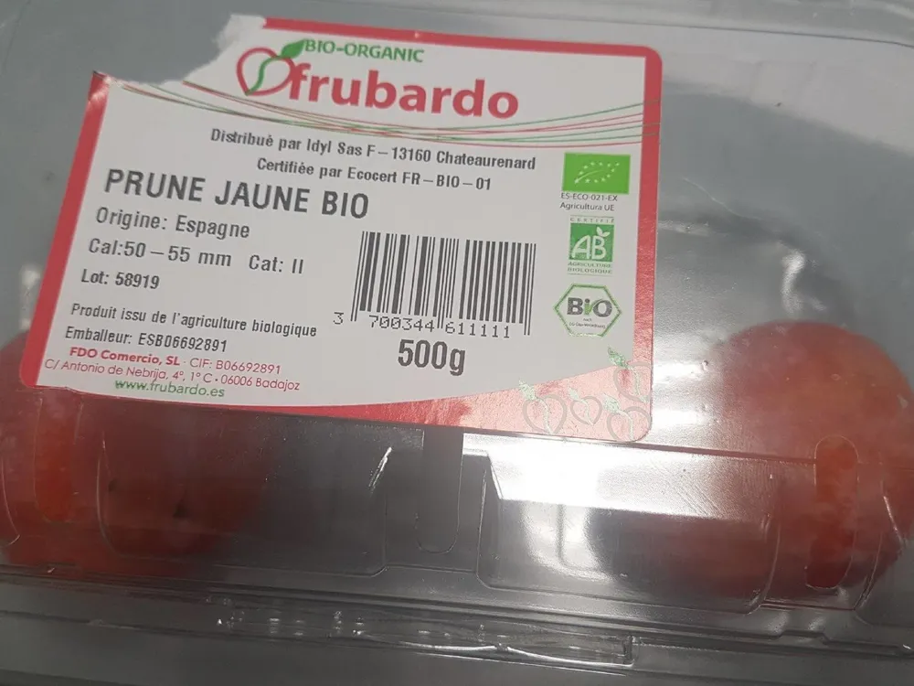 prune jaune bio