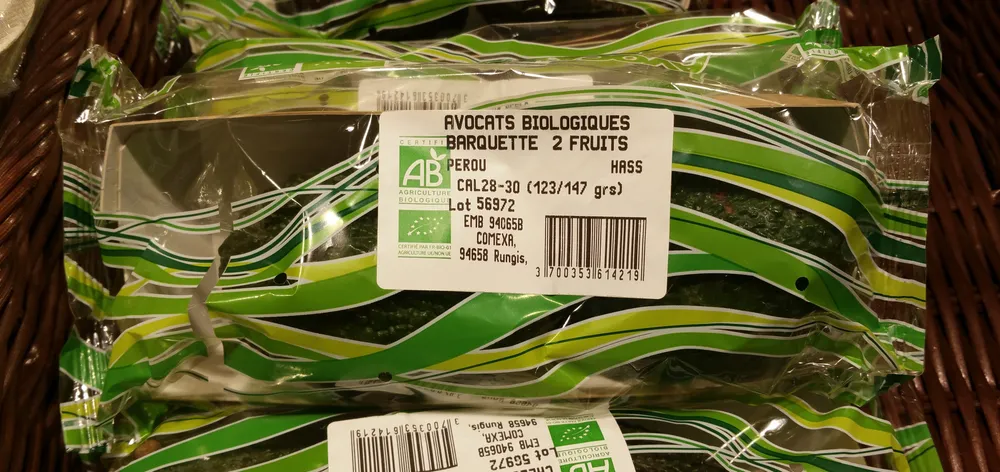 Avocats Biologiques Barquette 2 Fruits