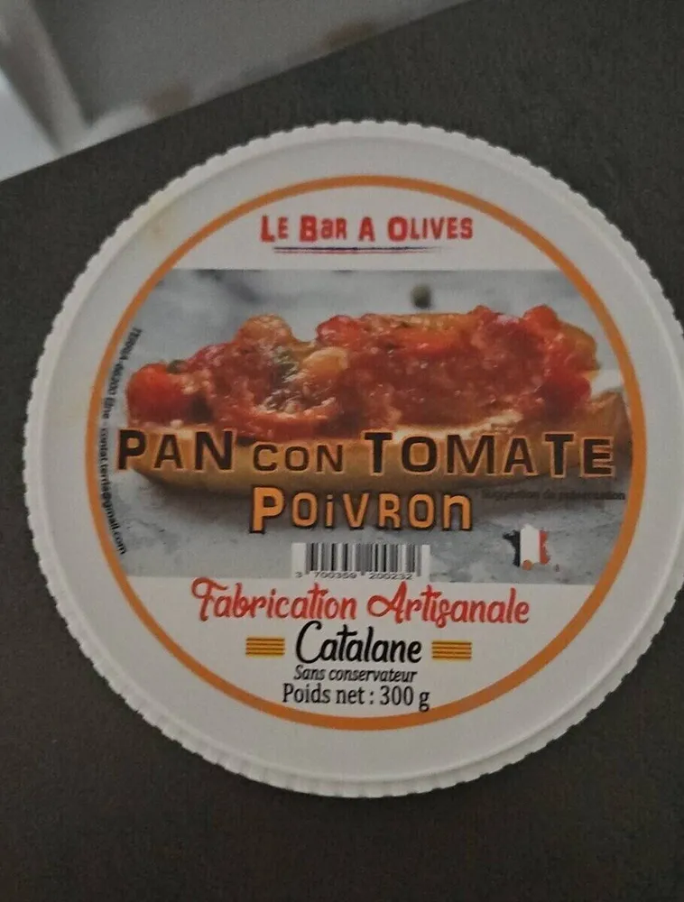 Pan con tomates poivrons