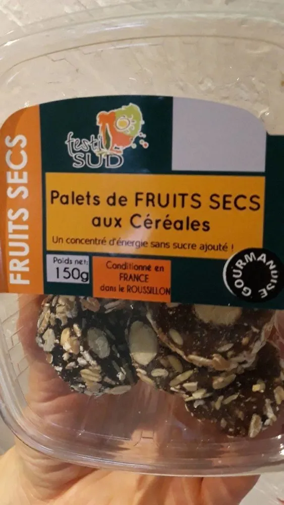 Palets de fruits secs aux cereales