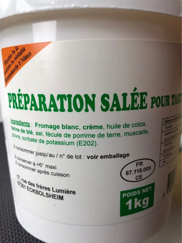 Preparation salee pour tarte flambees