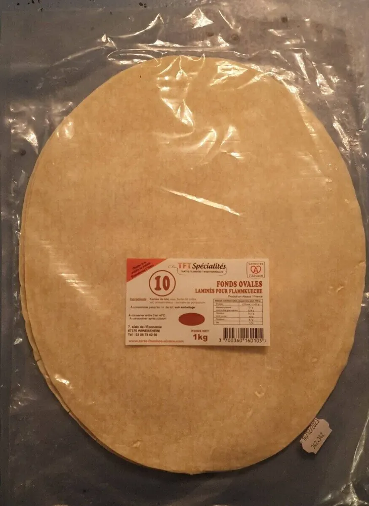 Fonds ovales laminés pour flammkueche