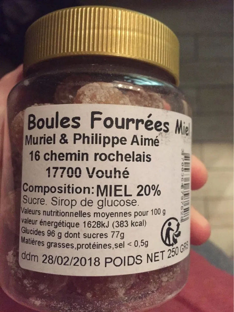 Boule Fourrées Miel