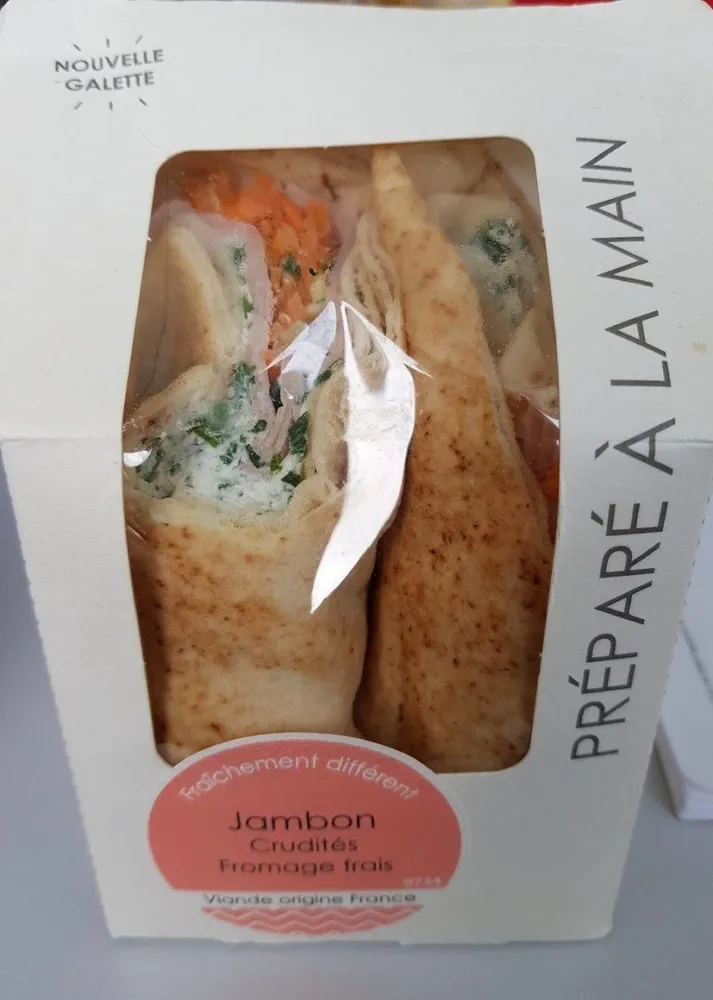 Galette jambon crudité fromage frais