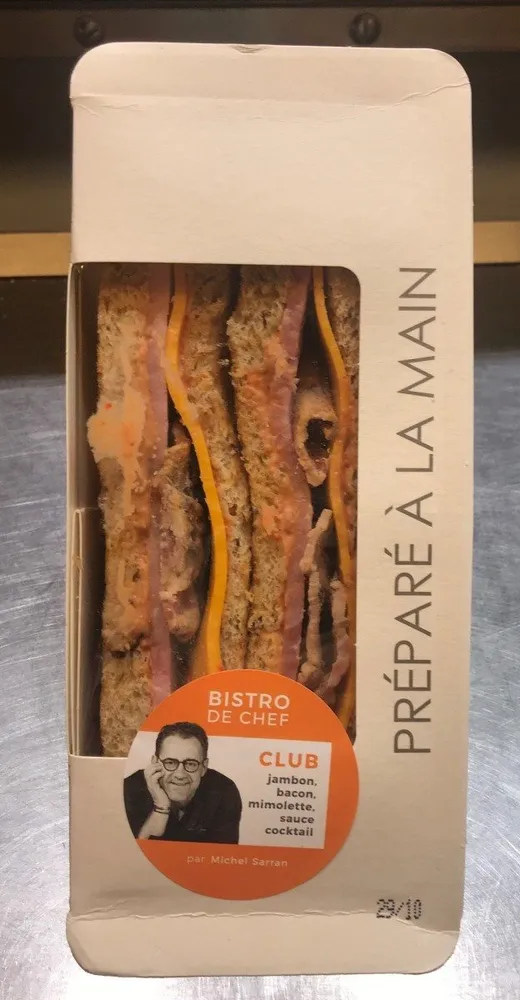 Club jambon, bacon, noisette, sauce cocktail