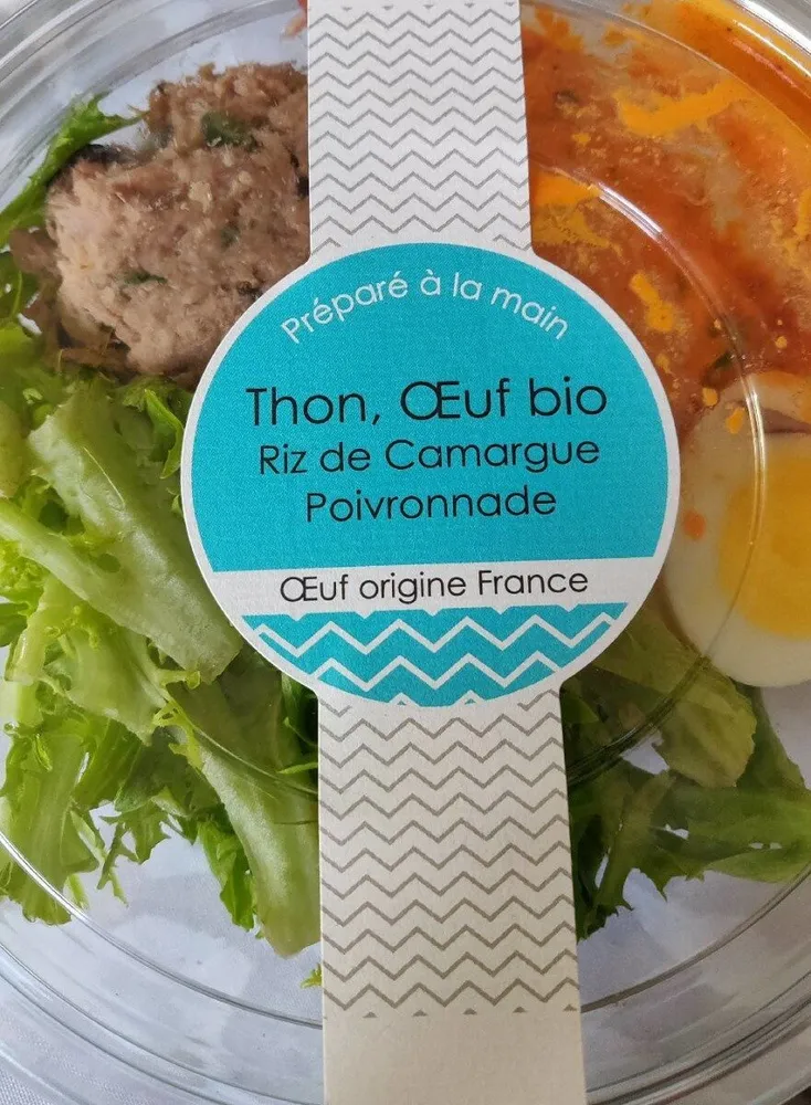 Salade Thon, Oeuf bio Riz de Camargue Poivronnade