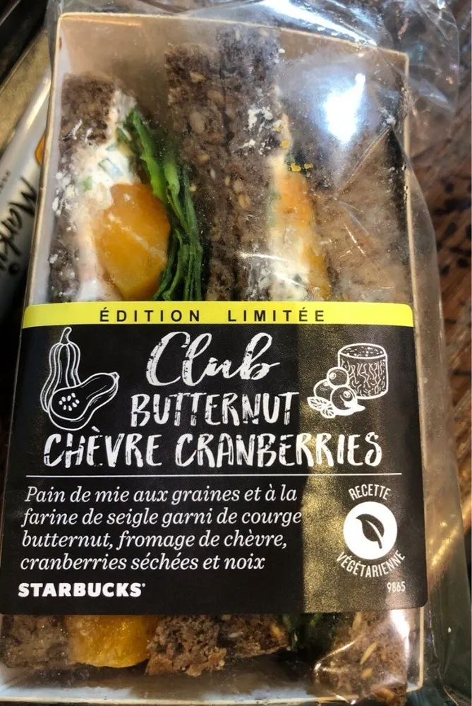 Club butternut chevre cranberries