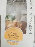 Pain spécial garni de poulet, de fromage frais au citron, basilic et d'un mélange de salade