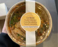 Le bowl poulet miel soja carottes sesamr yaourt currcuma