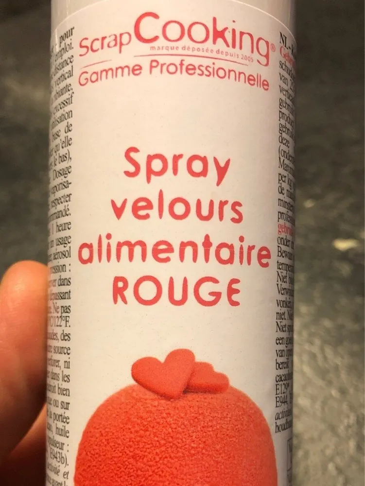 Spray velour alimentaire rouge