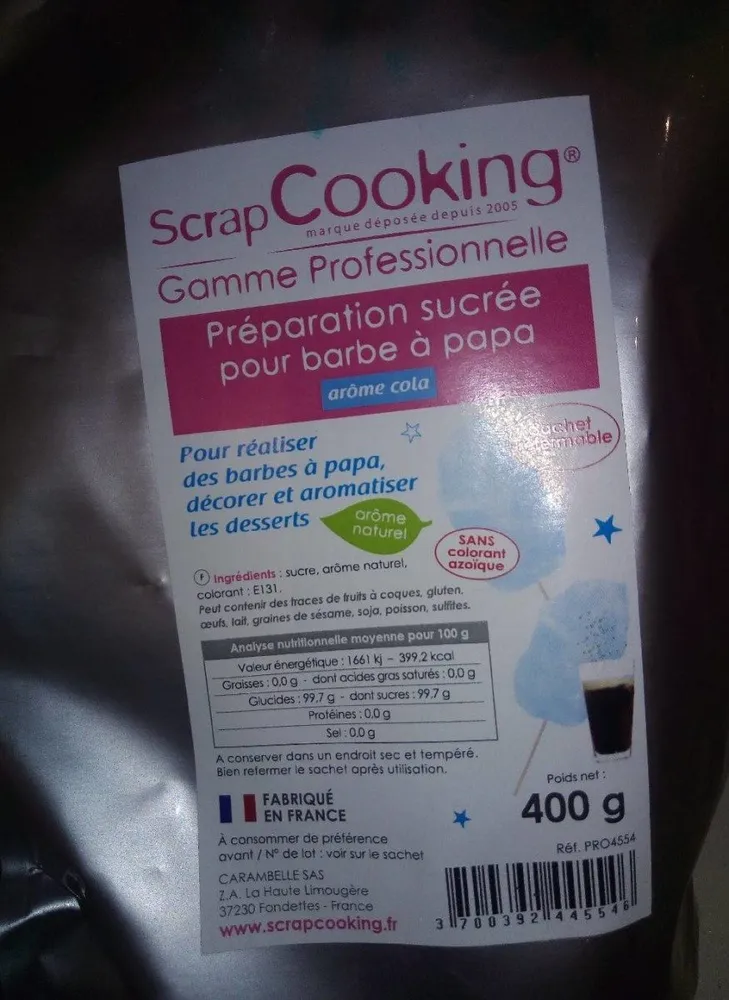 Préparation Sucrée Pour Barbe à Papa - Bleue - Scrapcooking